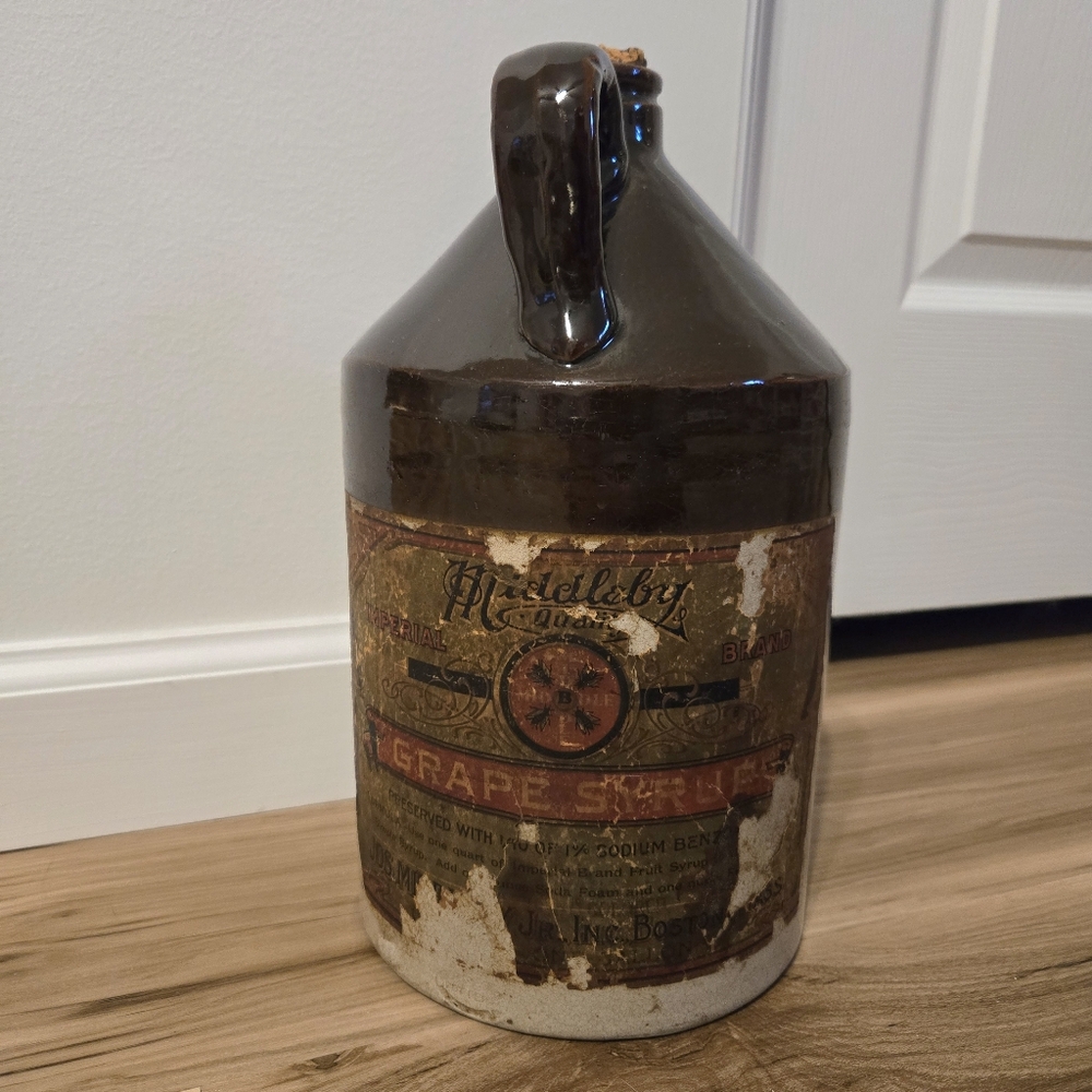Antique Middleby Grape Syrup Stoneware Jug
